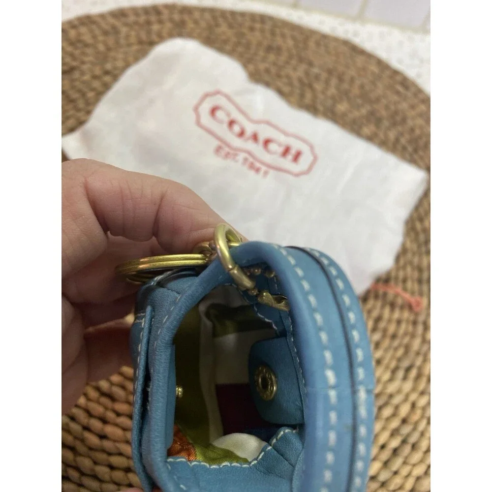Coach Turquoise Ergo Hobo Leather Bag Keyring Charm w/dustbag